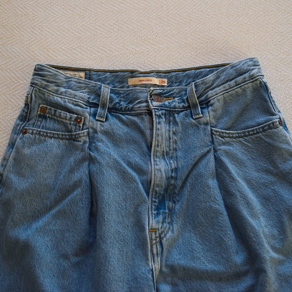 Levi's high loose denim pleated baggy wide leg jeans - Picture 2 of 8